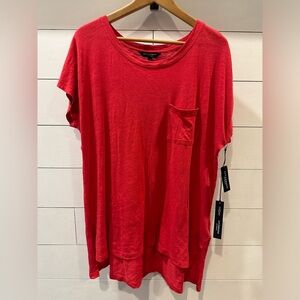 Liverpool Women’s Scoopneck Cap Sleeve Dolman Red Tee- size Large